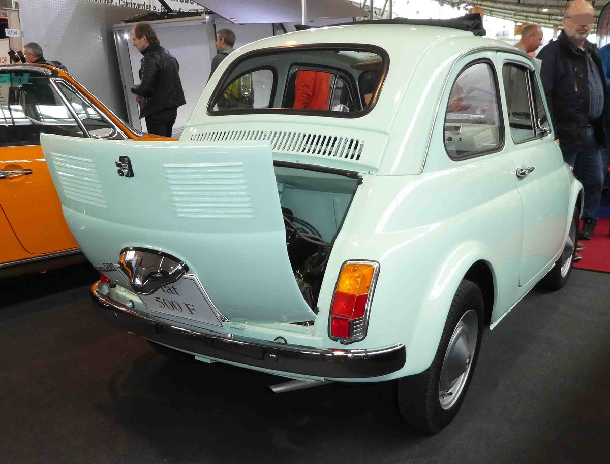 =Fiat 500 F, Bj. 1967, sucht einen neuen Besitzer bei den Retro Classics in Stuttgart, 03-2019