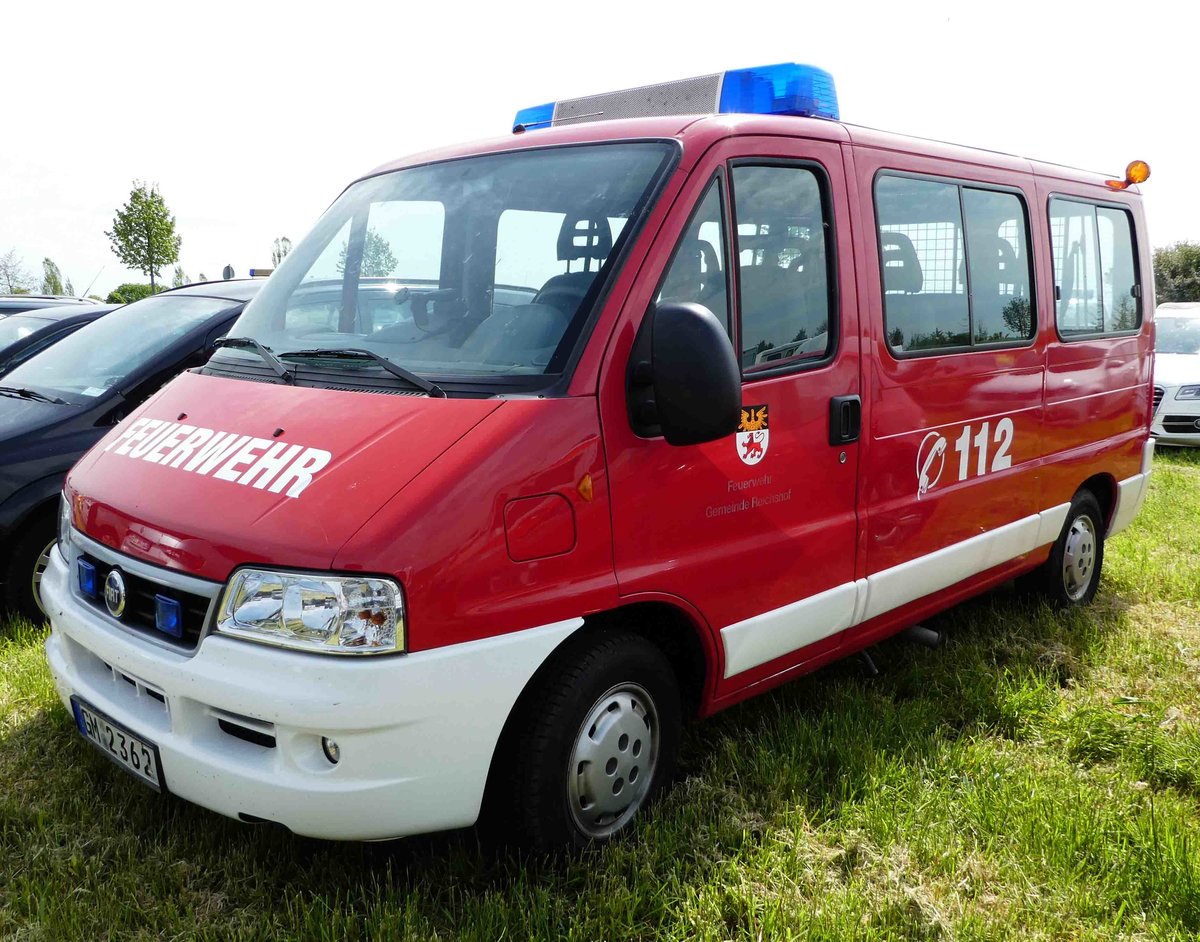 =Fiat Ducato der Feuerwehr aus REICHSHOF, gesehen auf dem Parkplatz der RettMobil Fulda, Mai 2017