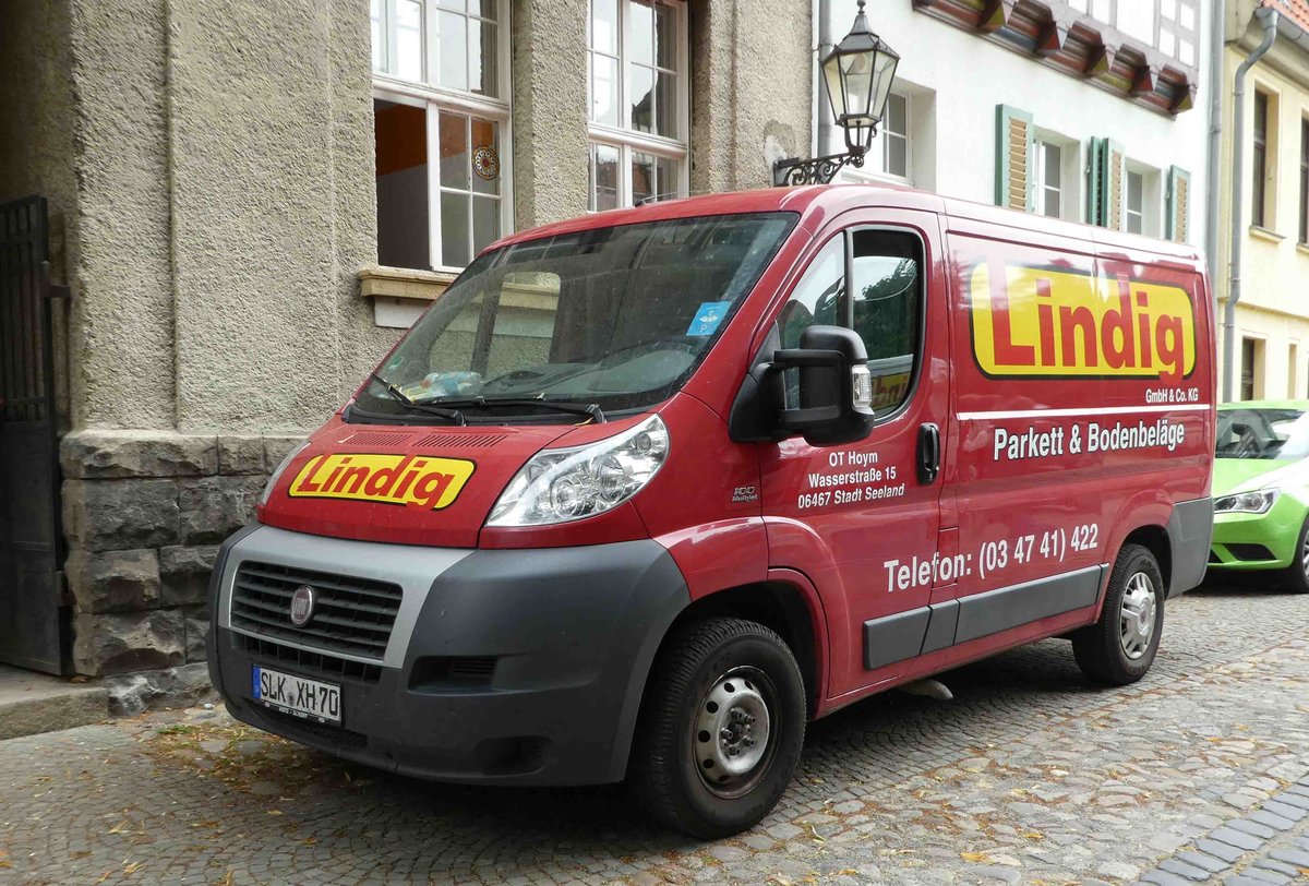 =Fiat der Firma LINDIG unterwegs in Quedlinburg im Juli 2016