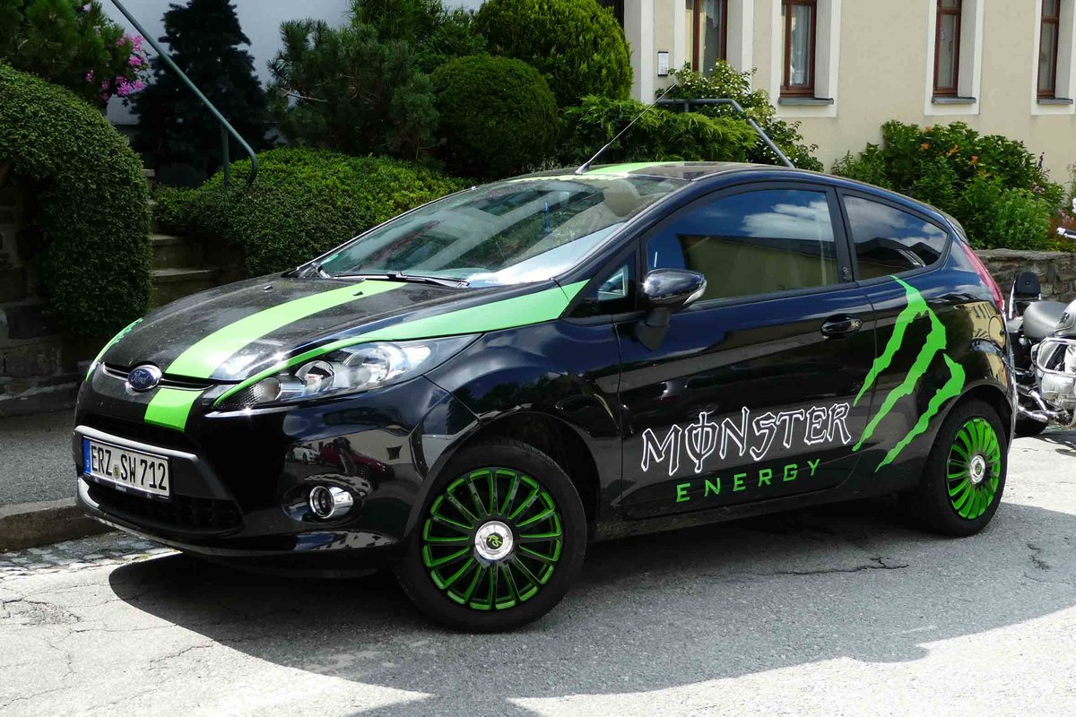 =Ford Fiesta  Monster energy  steht im Juli 2016 in Annaberg-Buchholz