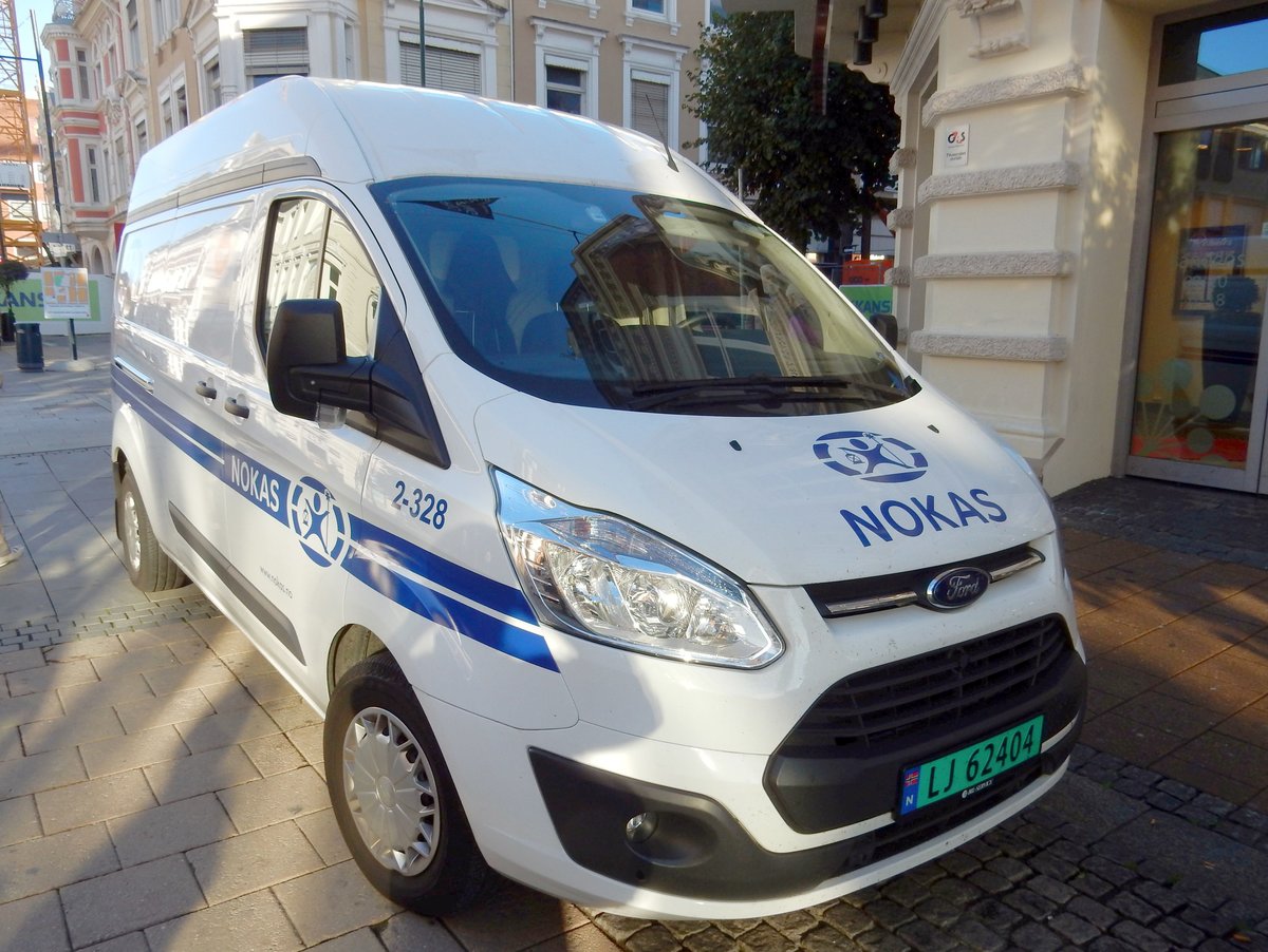 Ford Transit als Geldtransportfahrzeug des Sicherheitsunternehmens NOKAS am 09.09.16 in Kristiansand (NOR)
