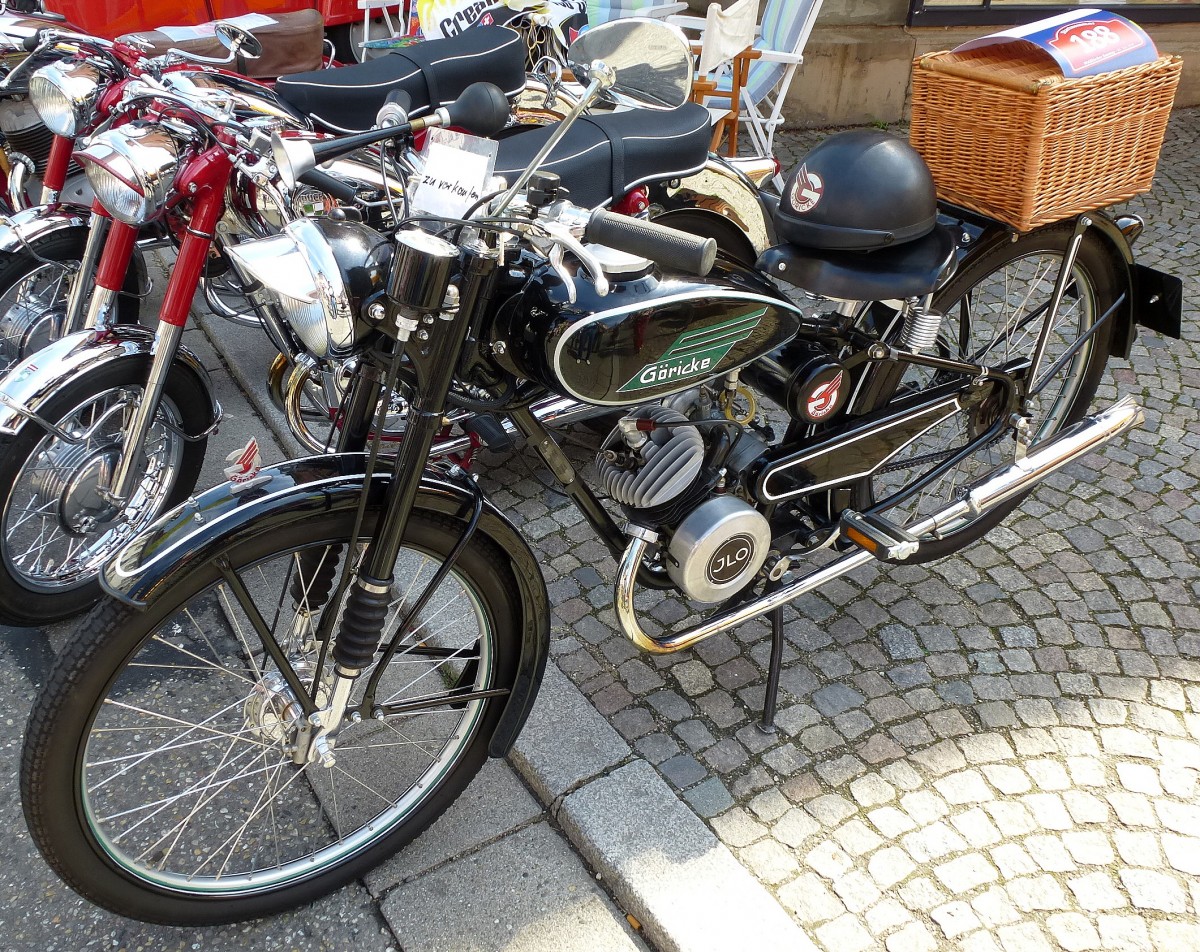 Gricke, 1-Zyl.-Motor mit 2,5PS Baujahr 1950, die Bielefelder Fahrrad-und Motorradwerke produzierten von 1903-69, ausgestellt zum Waldkircher Sonntag, Juli 2014