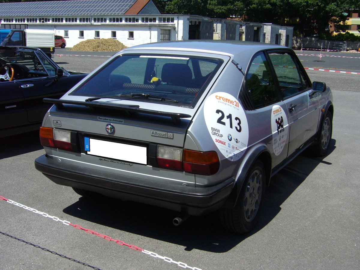 Heckansicht eines Alfasud der Modelljahre 1980 bis 1983. Treffen  Forza Italia  am 30.06.2018 in Krefeld.