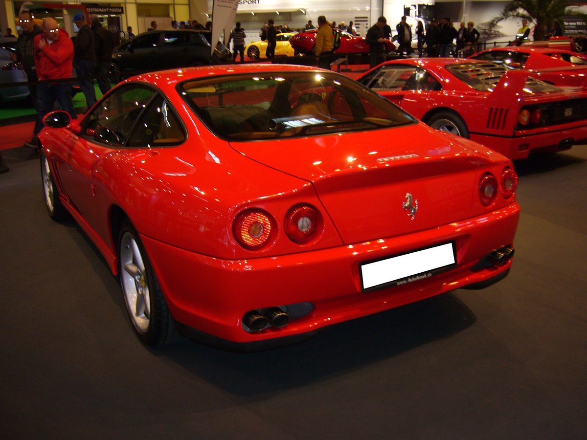 Heckansicht eines Ferrari 550 Maranello. 1996 - 2001. Essen Motor Show am 30.11.2016.