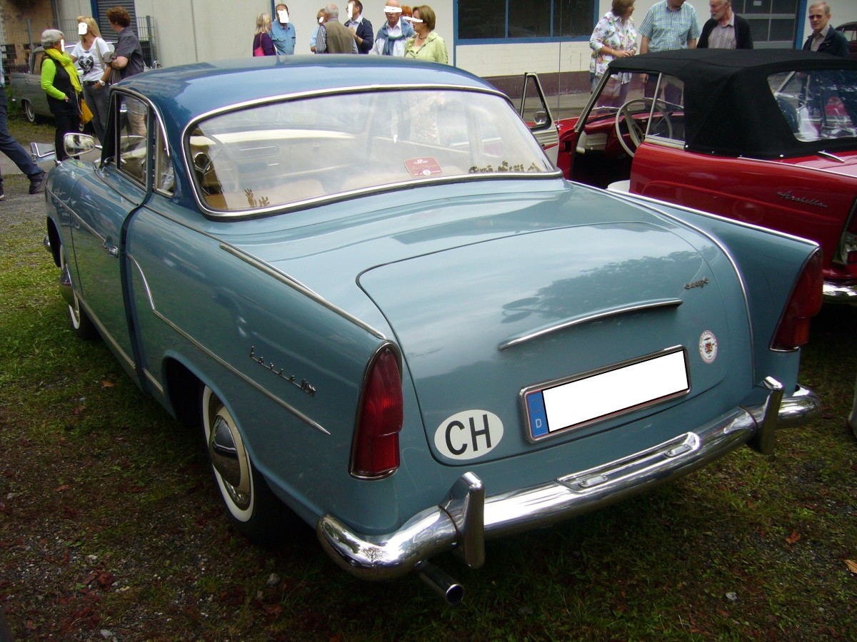 Heckansicht eines Hansa 1100 Coupe. 1958 - 159. Borgwardtreffen an der Essener Dampfe am 25.08.2013.