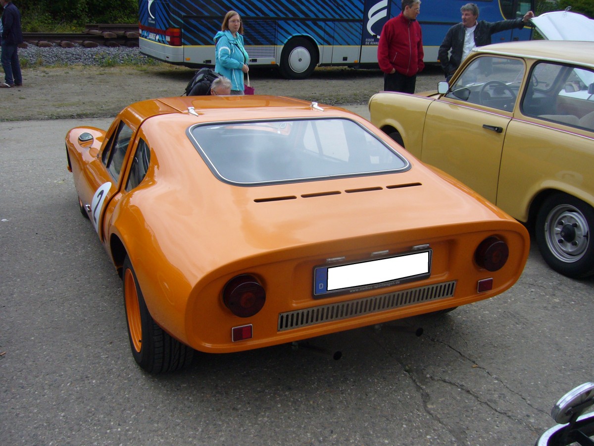 Heckansicht eines Melkus RS 1000 Sport-Coupe. 1969 - 1973. Oldtimertreffen an der  Alten Dreherei  am 20.06.2015.