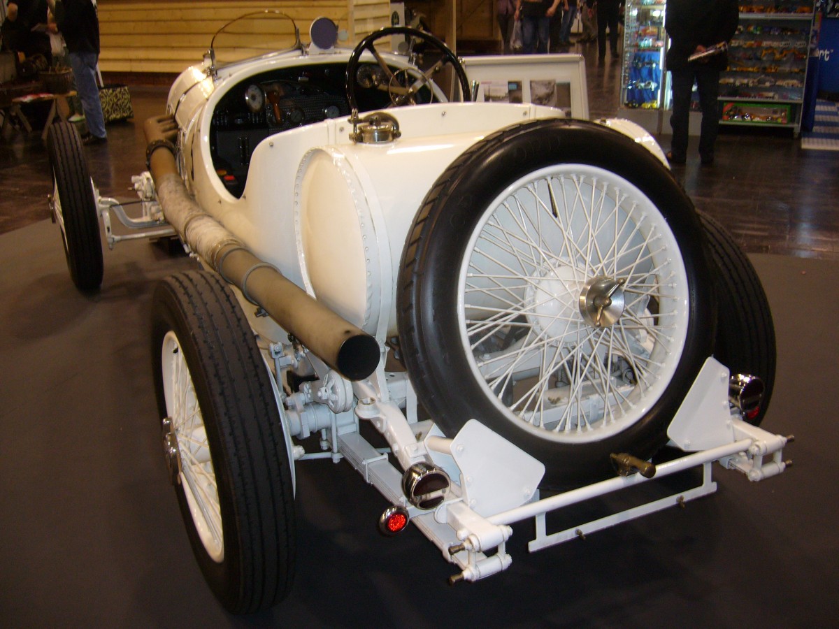 Heckansicht eines Opel Grand Prix Rennwagen von 1914. Techno Classica Essen am 30.03.2014.