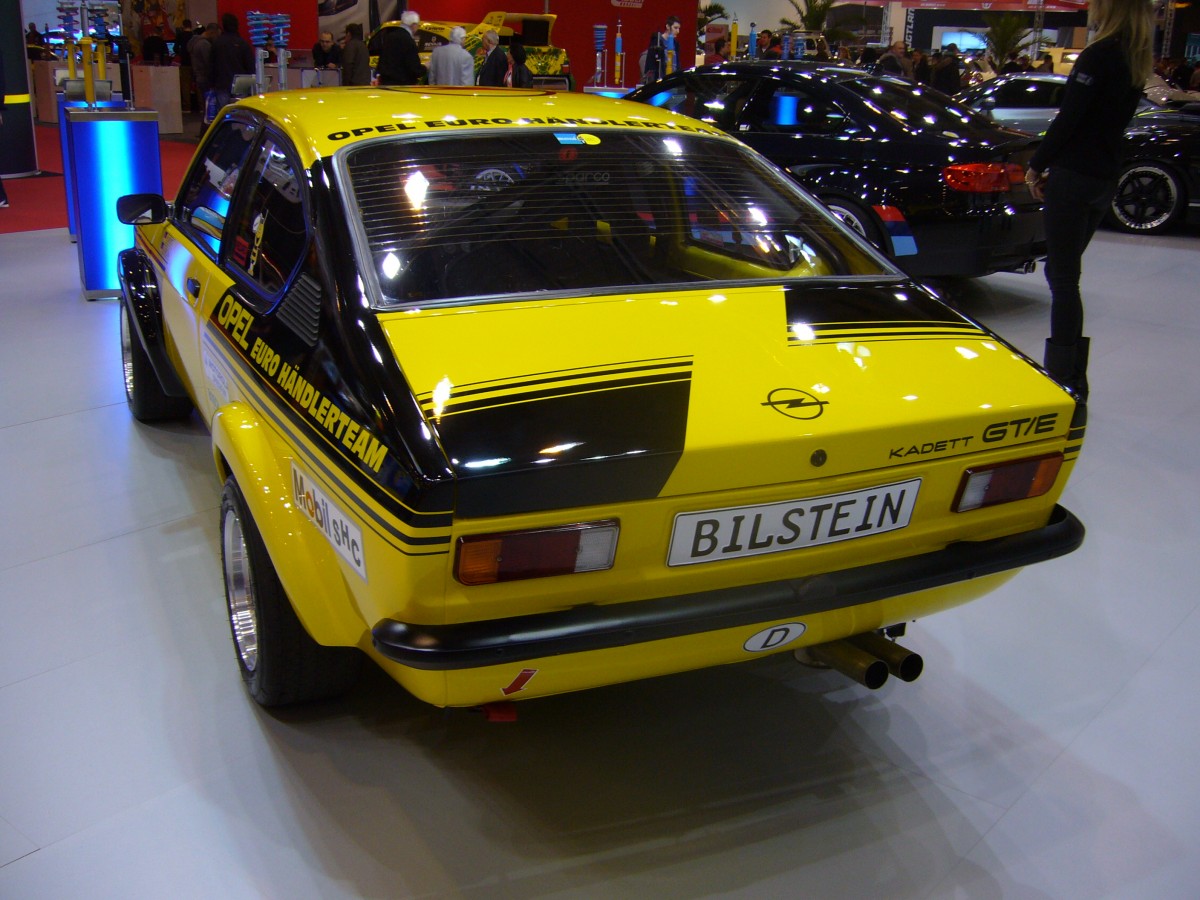 Heckansicht eines Opel Kadett C Coupe GT/E von 1975. Essen Motorshow am 05.12.2013.