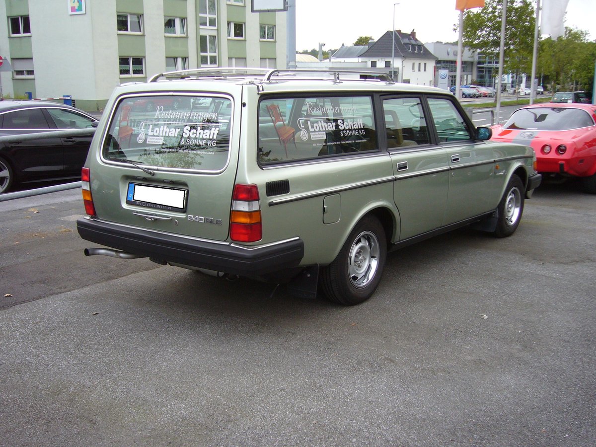 Heckansicht eines Volvo 245GLE aus dem Jahr 1984. 6. Saarner Oldtimer Cup am 08.09.2019 in Mülheim an der Ruhr.