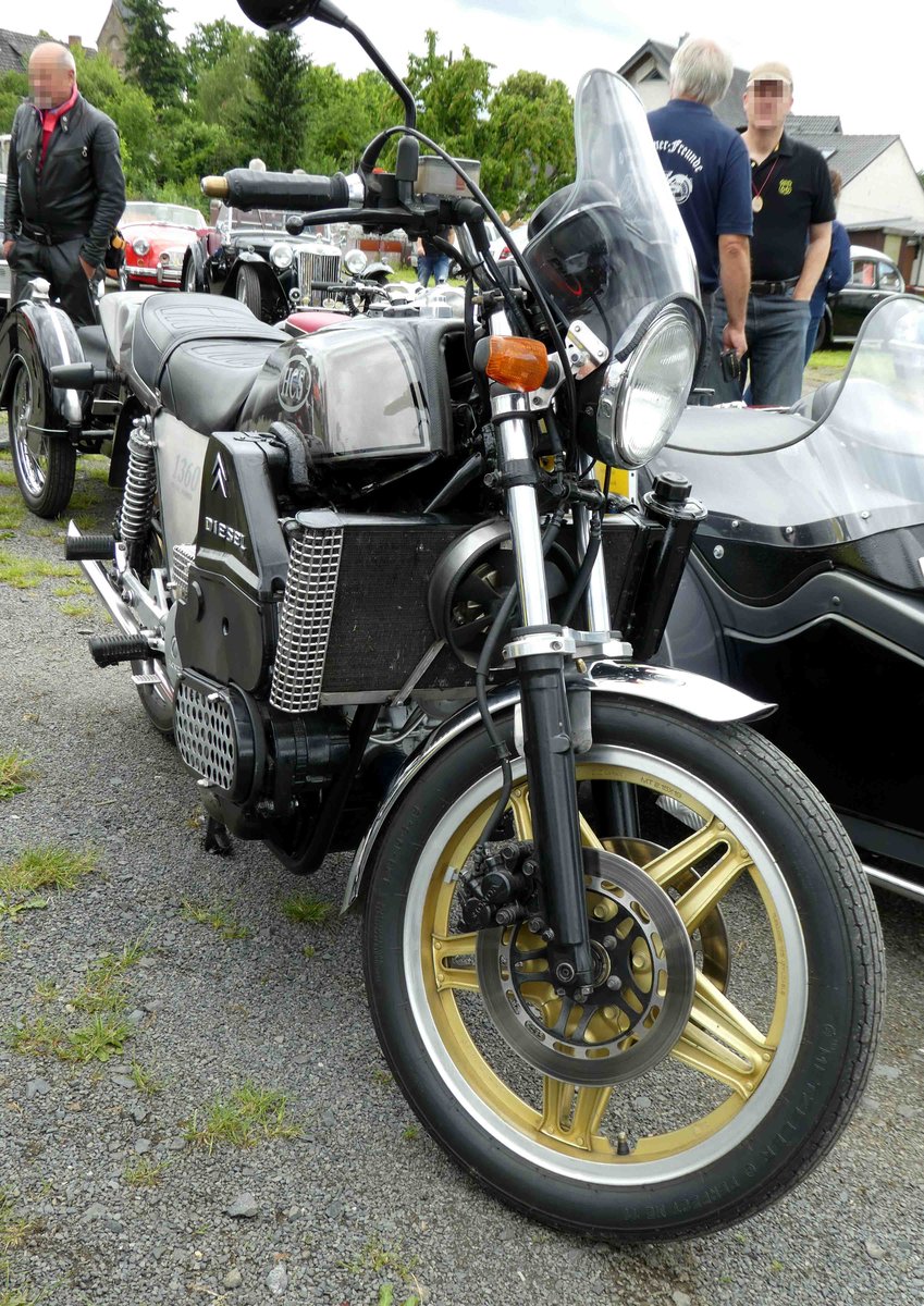 =Honda, Bj. 1982 (Umbau auf 4 Zyl. Citroen-Dieselmotor), zu Besuch bei den Motorrad-Oldtimer-Freunden Kiebitzgrund im Juni 2016