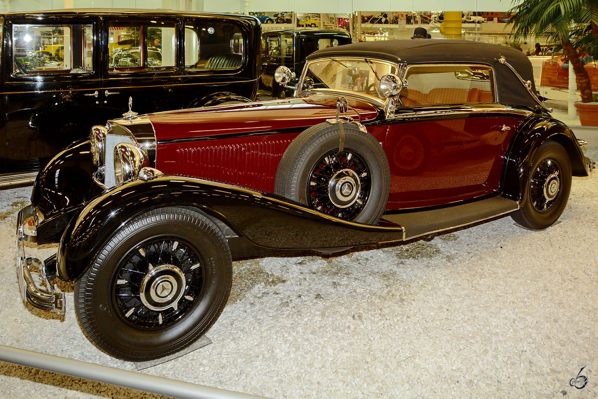 Im Auto- und Technikmuseum Sinsheim steht ein Mercedes-Benz 500 K Cabriolet aus dem Jahr 1934. (Dezember 2014)