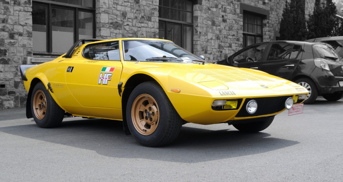 Lancia Stratos HF, Frontansicht im Fahrerlager Spa Francorchamps am 2.Mai 2015
Colorkey bearbeitet