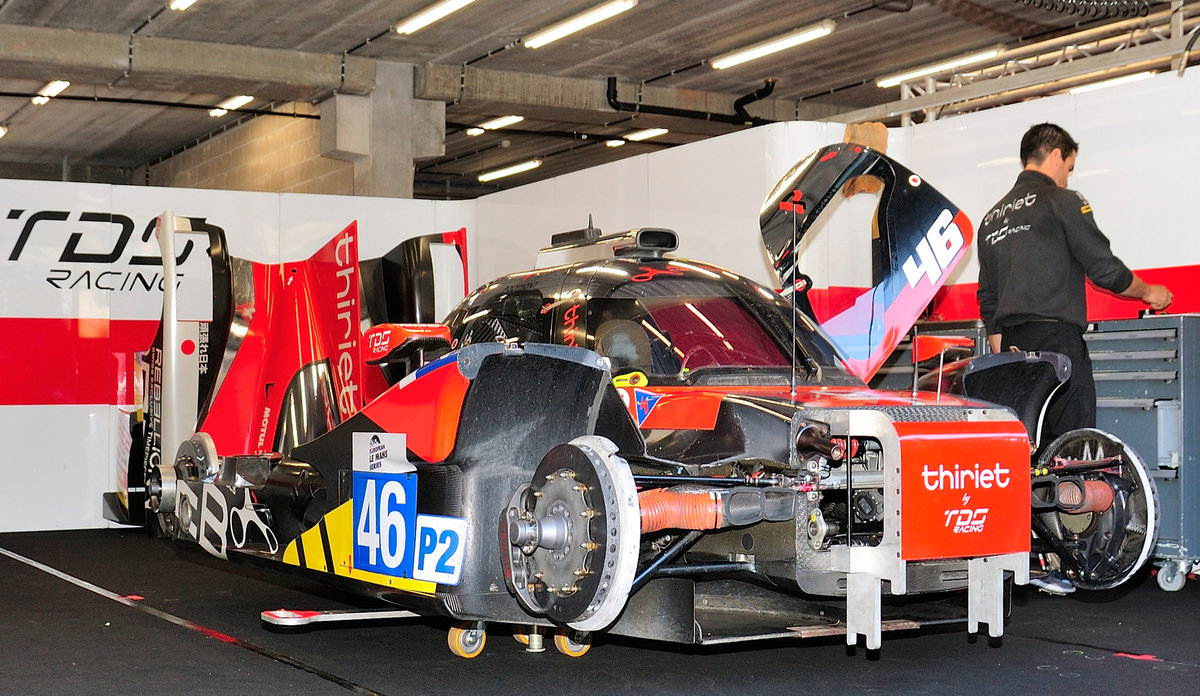 LMP2 mit Nr.46, Oreca 05 - Nissan von Thiriet By Tds Racing, in der Box wärend des Pitwalk bei der European Le Mans Series am 25.9.2016 in Spa Francorchamps 