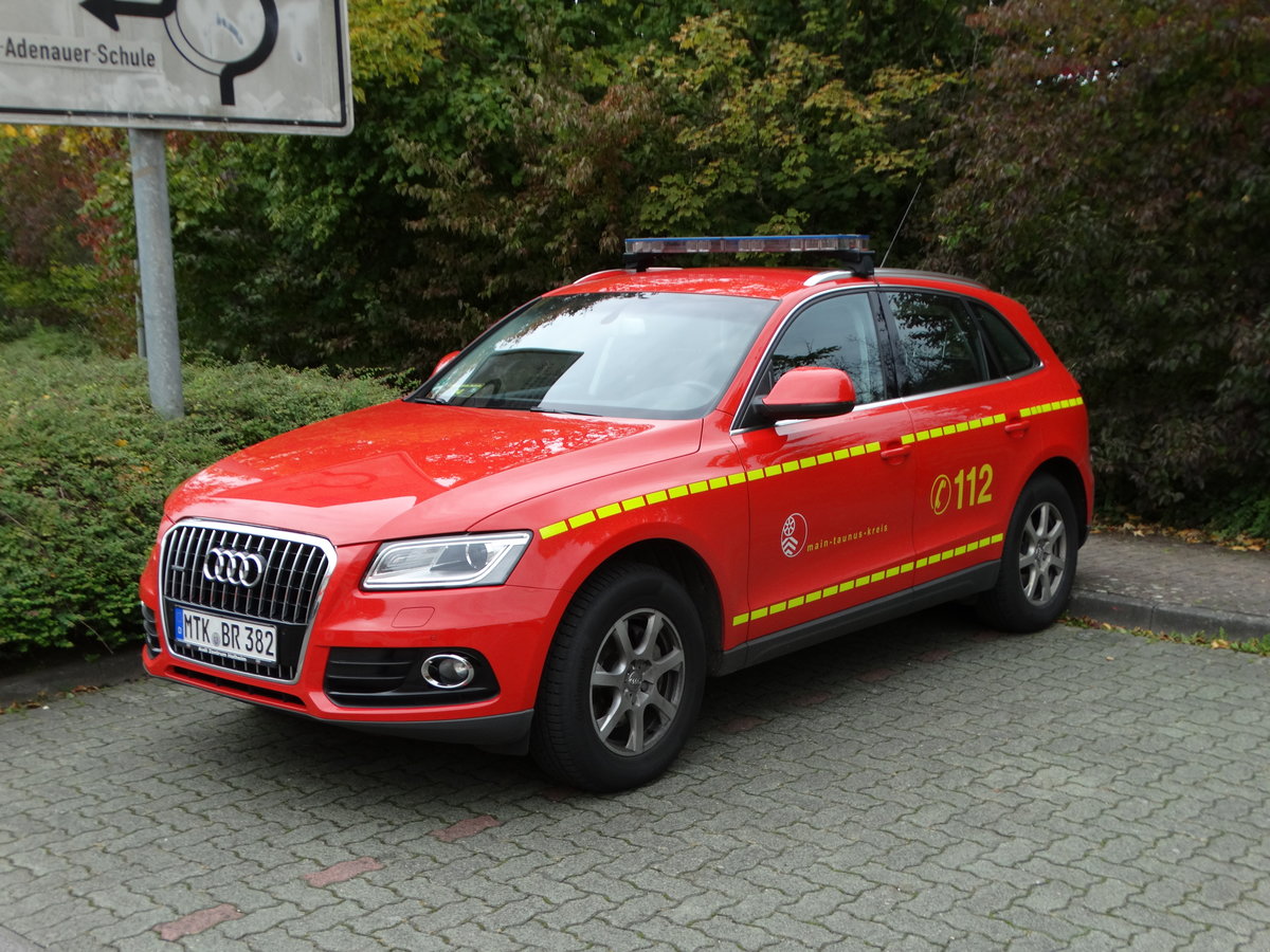 Main Taunus Kreis Audi Q3 KdoW am 07.10.17 in Kriftel bei einer Katastrophenschutzübung an einer Berufsschule 