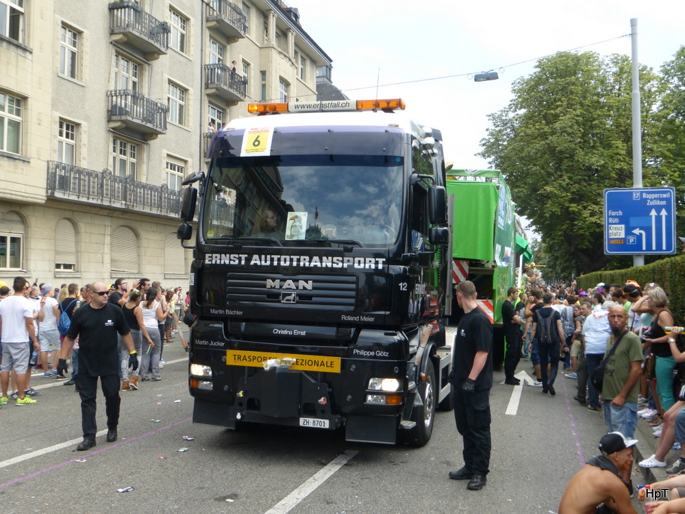 MAN Sattelschlepper an der Street Parade in Zürich am 02.08.2014
