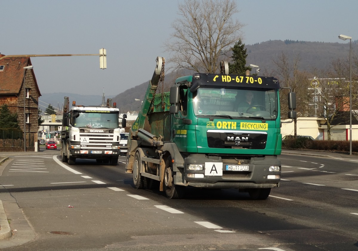 MAN TGS von Orth Recycling am 20.03.15 in Heidelberg