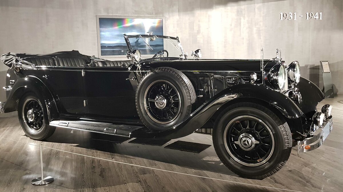 =MB Nürburg 500, Bauzeit 1931 - 1934, 4918 ccm, 100 PS, 110 km/h, steht im EFA Museum in Amerang, 06-2022