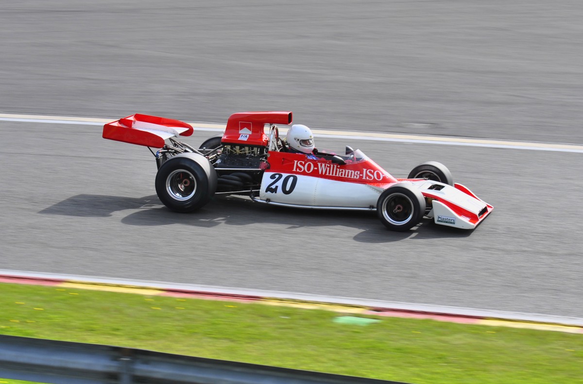 Mitzieher vom WILLIAMS FX3B Bj.:1973. Beim FIA Masters Historic Formula One Championship, am 21.9.13 in Spa Francorchamps.