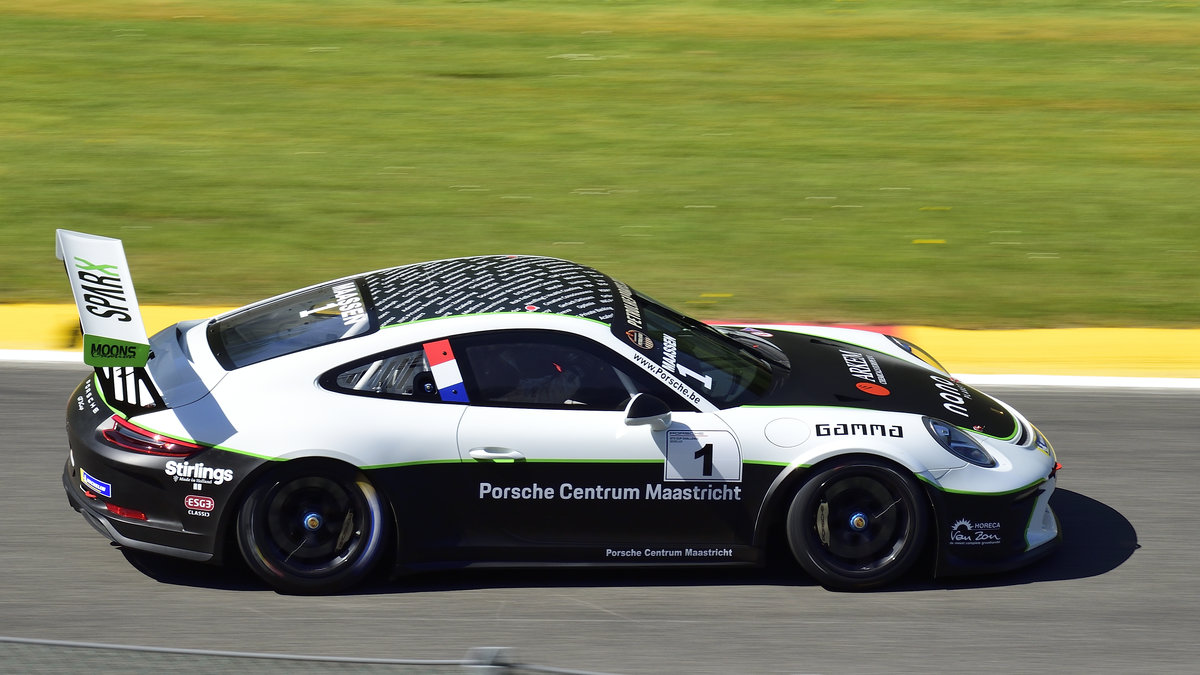 Nr.1, Xavier MAASSEN (NLD) Team DVB Racing, Porsche GT3 Cup 991,Rahmenprogramm der FIA WEC 6h Spa Francorchamp. Gemeinsames Rennen der Porsche GT3 Cup Challenge Benelux, und des Porsche Carrera Cup France am 5. Mai 2018