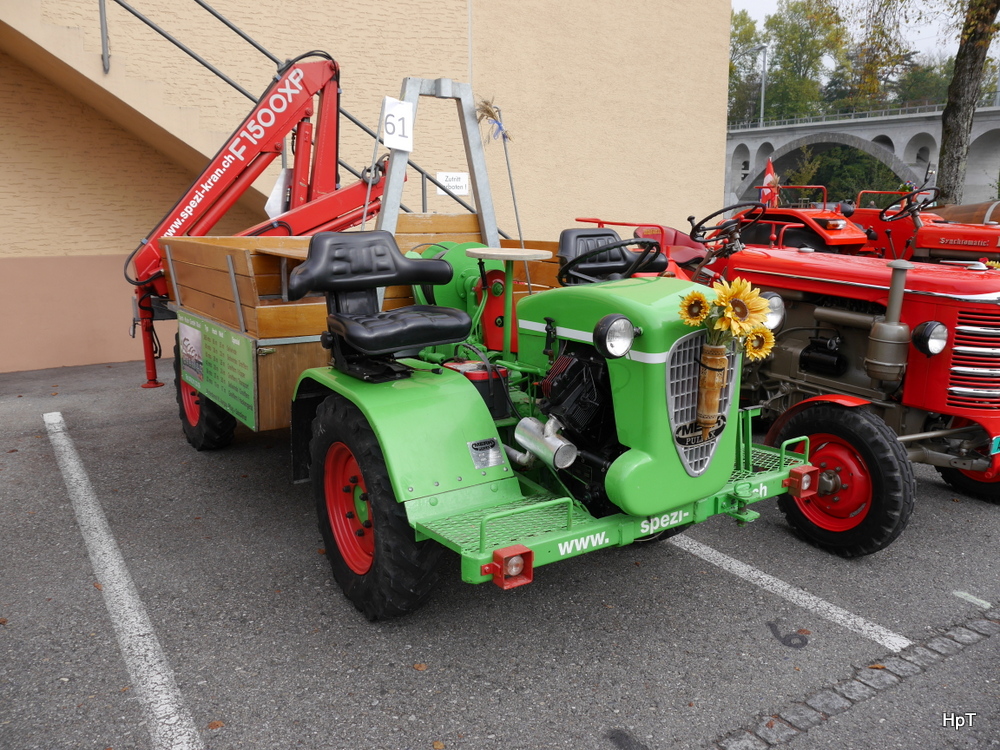 Oldtimer Traktor Merk Pullax P20 in Bremgarten AG am 18.10.2014