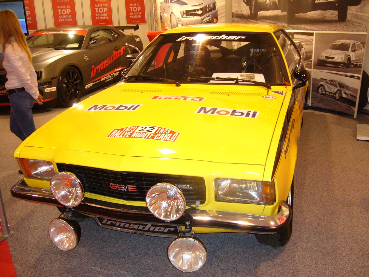 Opel Commodore GS/E. Hier wurde der Commodore GS/E, der 1973 in der Gruppe 2 bei der Rallye Monte Carlo an den Start ging, nachgebaut. Essen Motorshow am 05.12.2013.