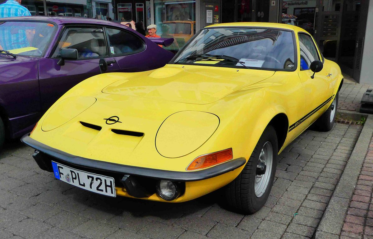=Opel GT/J, Bj. 1972, 1,9 l, 90 PS, im Originalzustand,  ausgestellt in Lauterbach, 09-2018