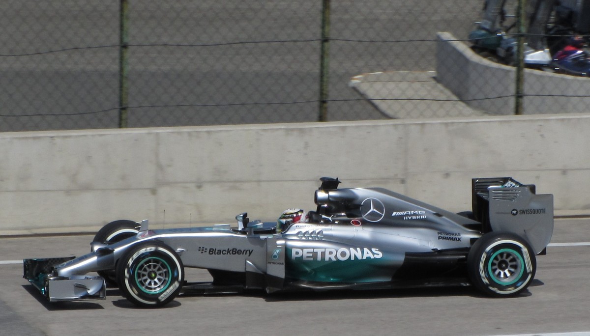 Petronas Mercedes-Benz 2014-er Formel 1 Rennwagen. Foto: Hungaroring am 25.07.2014