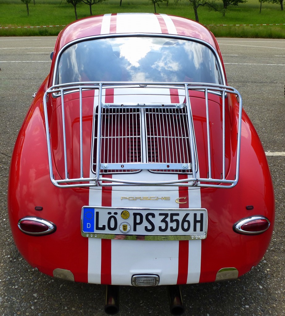 Porsche 356 C, Baujahr 1964, Heckansicht, Oldtimertreff Oberwinden, Juni 2015
