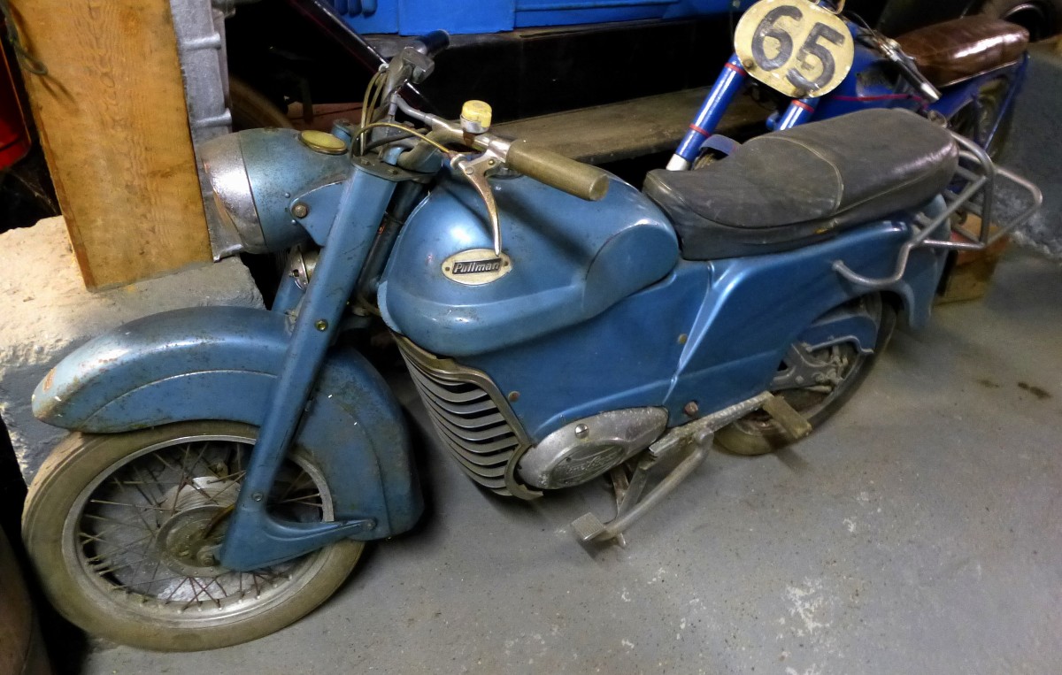 Pullman, Oldtimer-Motorrad aus franzsischer Produktion, Fahrzeugmuseum Marxzell, Aug.2015