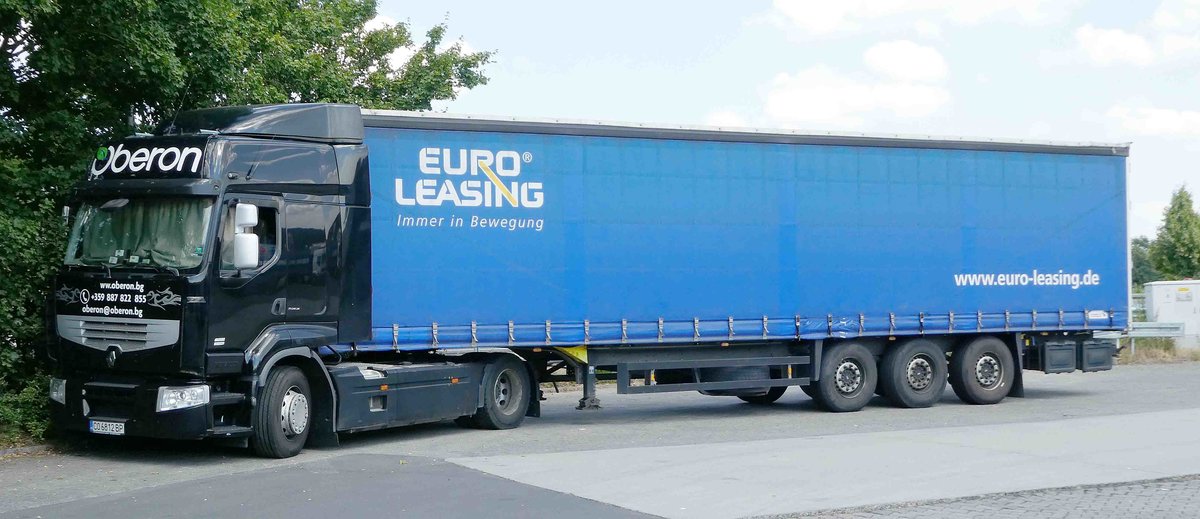 =Renault-Sattelzug von OBERON steht im Juli 2018 in Fulda-Nord