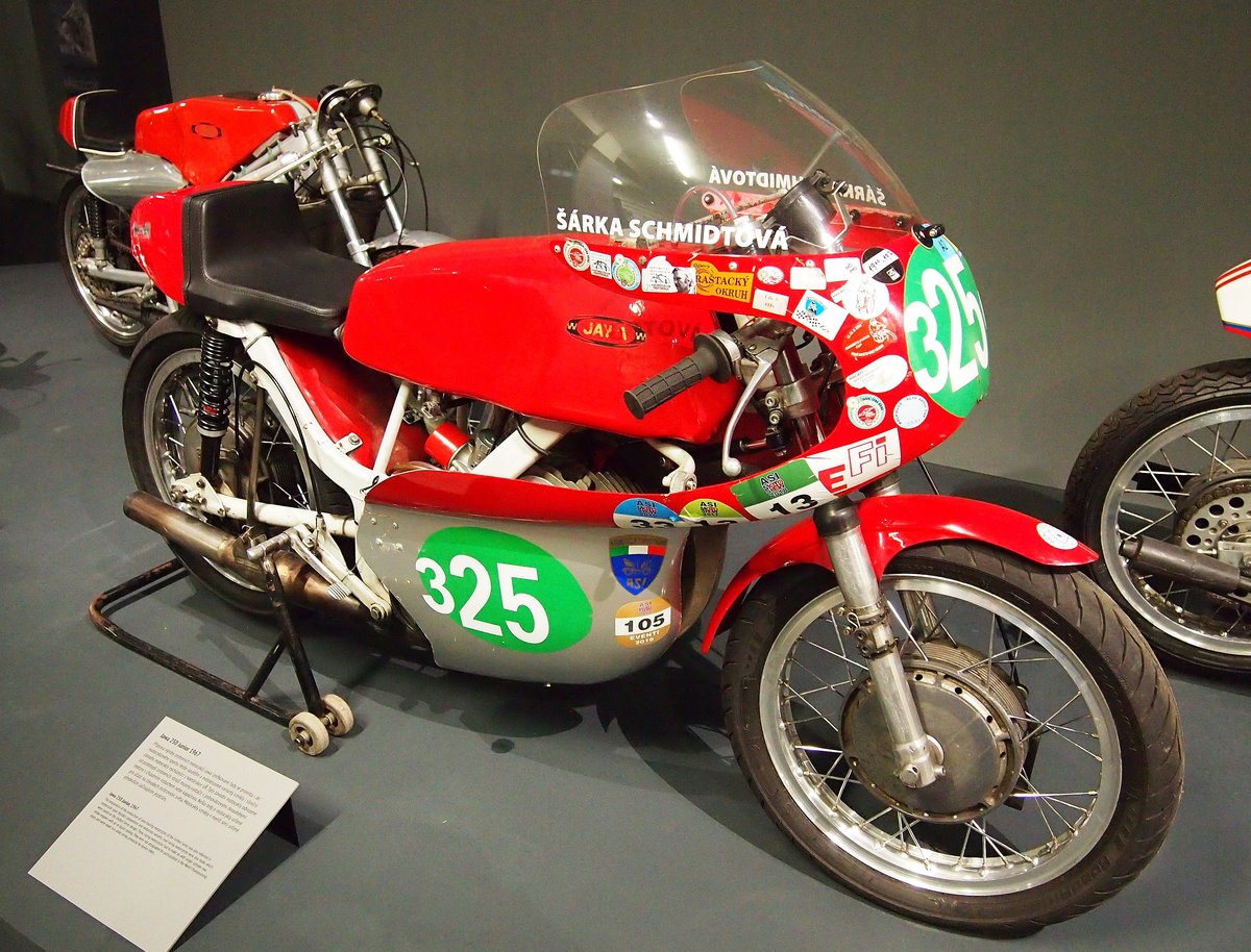 Rennmotorrad Jawa 250 Junior - 1967, Einzylinder-Zweitakt, Sonderausstellung Jawa in Nationales Technisches Museum Prag am 8.1.2020