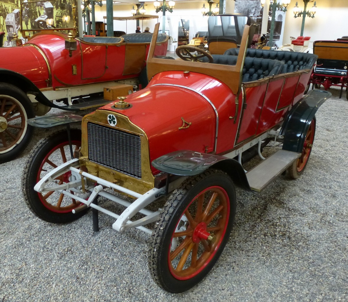 Richard-Brasier, franzsischer Oldtimer, Baujahr 1910, 2-Zyl.Motor mit 1205ccm und 8PS, Automobilmuseum Mlhausen, Nov.2013