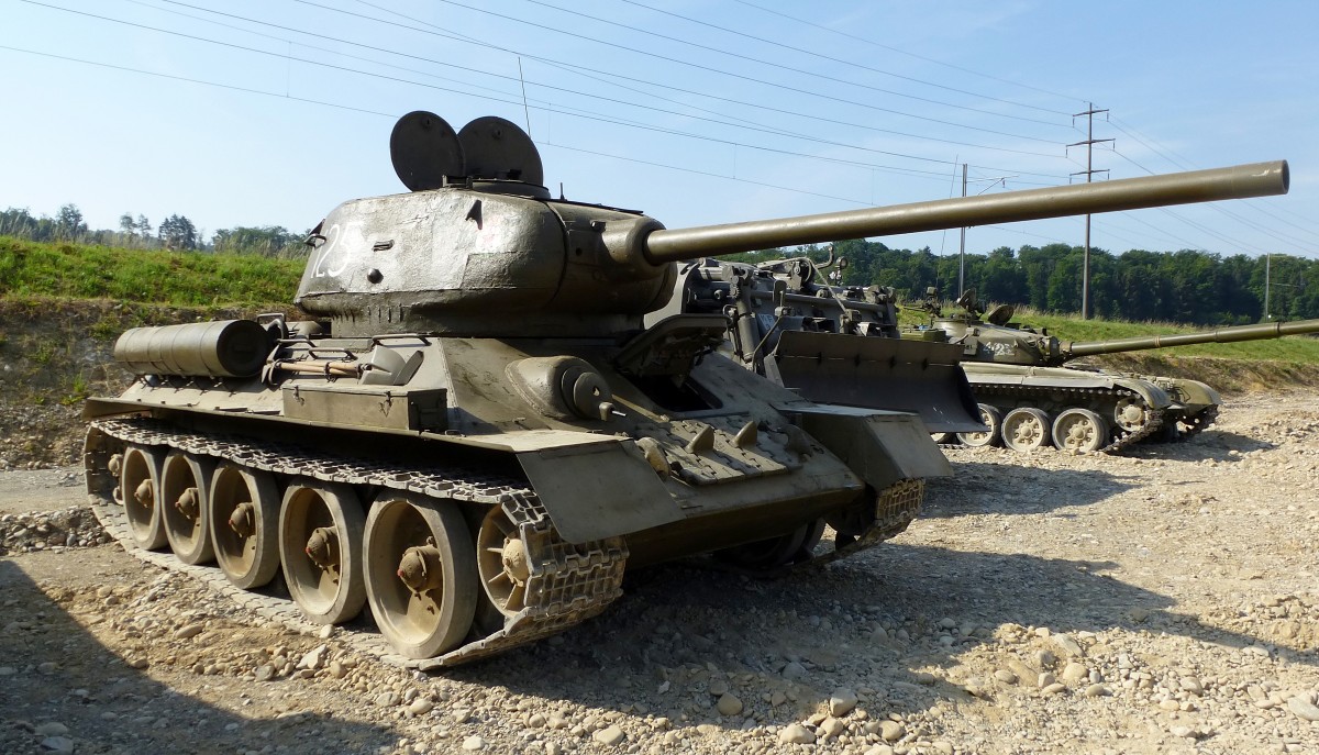Russischer Kampfpanzer T34, im Schweizerischen Militrmuseum Full, 04.07.2015