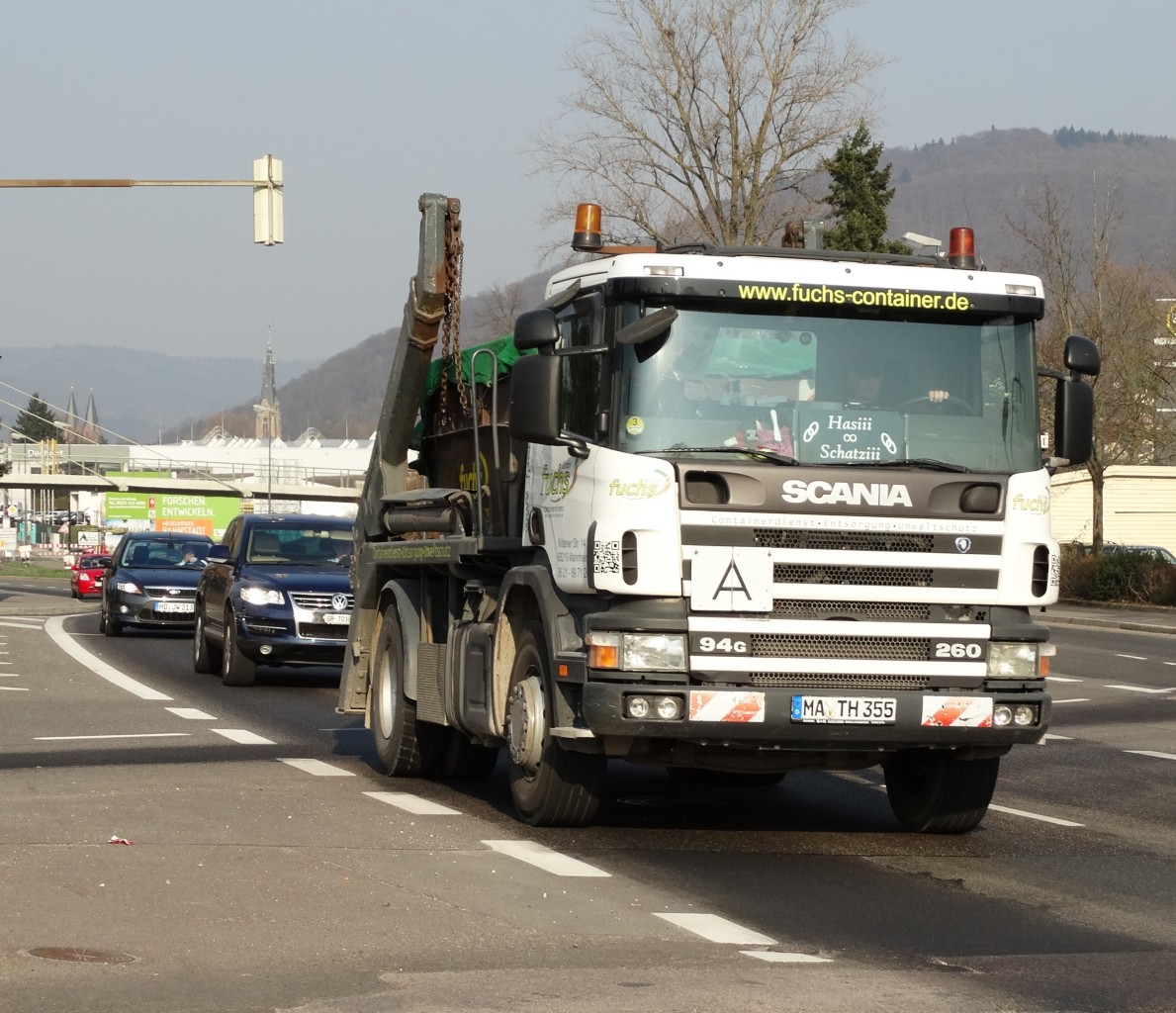 Scania Absetzkipper am 20.03.15 in Heidelberg