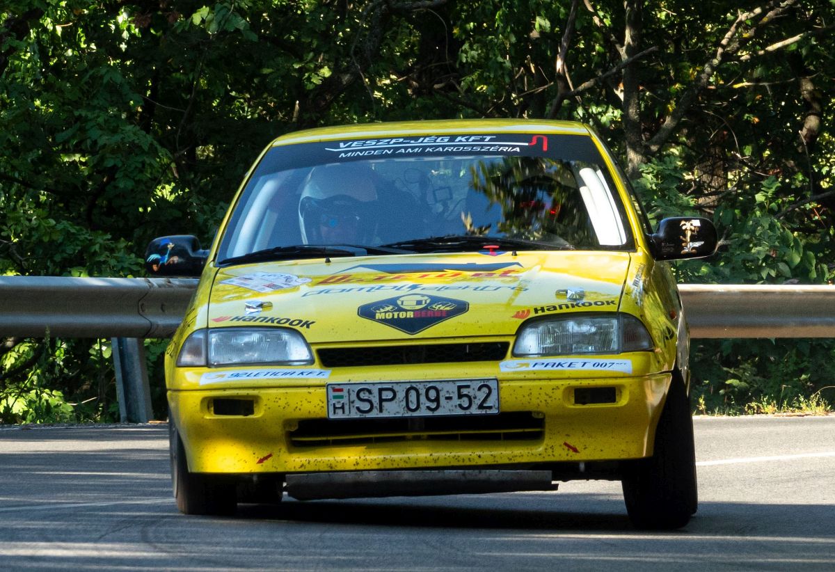 Suzuki Swift mk2 Rallye. Aufnahme: Bergrennen Pécs, 09.2021.