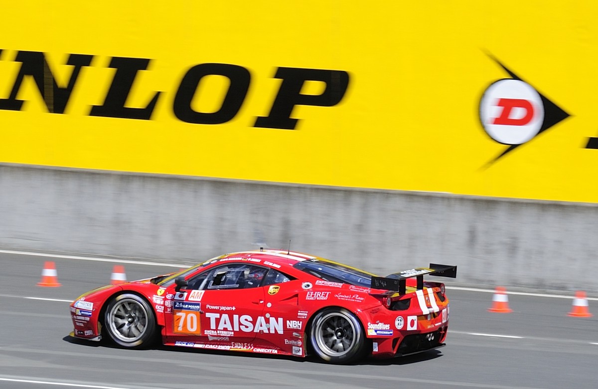 Taisan #70, Ferrari 458 Italia GT2 im Training am 14.6.2014 beim 24h Rennen in Le Mans