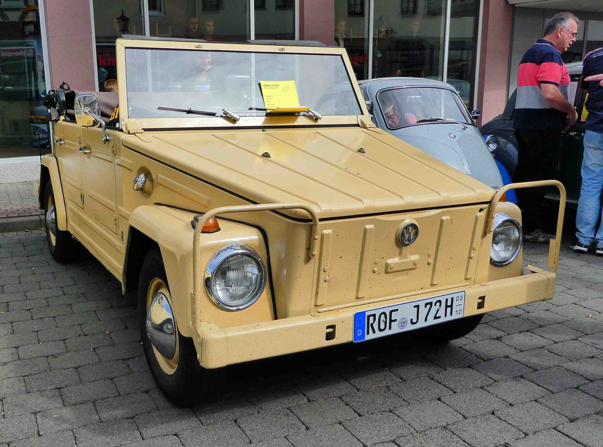 =VW 181, ausgestellt beim Sockenmarkt in Lauterbach, 09-2018