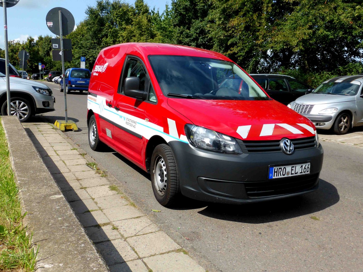 VW Caddy der Stadtwerke Rostock im August 2014