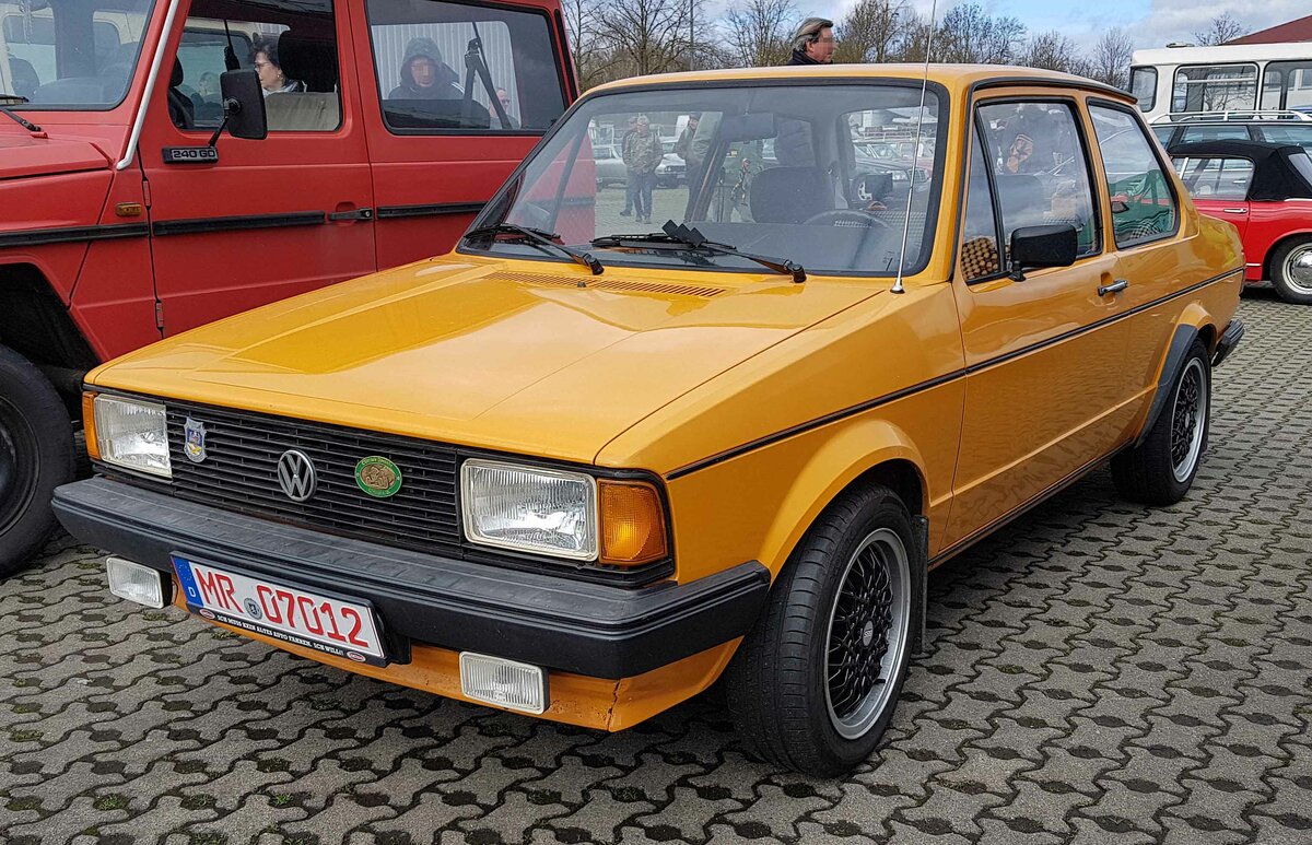 =VW Jetta, ausgestellt auf der Freifläche der Technorama Kassel im März 2023