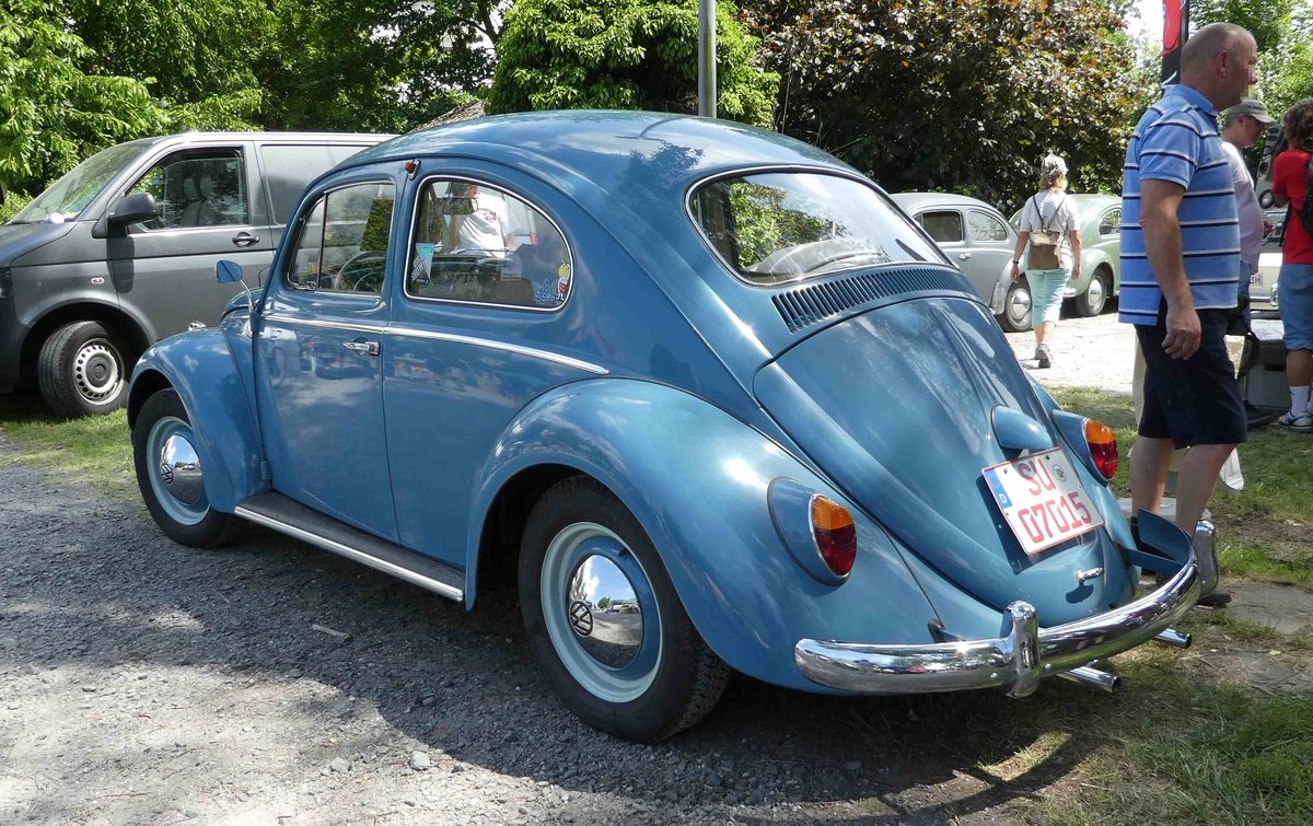 =VW Käfer steht auf dem Ausstellungsgelände in Bad Camberg anl. LOTTERMANN-Bullitreffen im Juni 2019