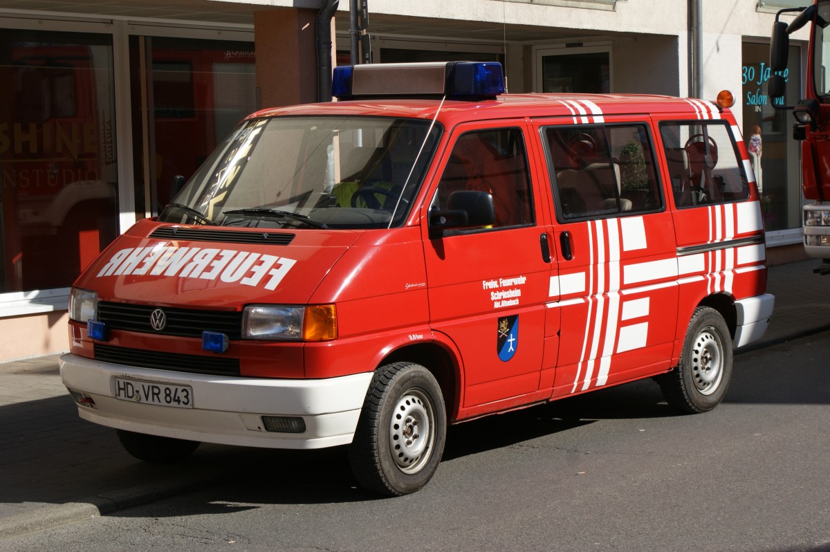 VW T4 Mannschaftstransportwagen der Feuerwehr Schriesheim, Abteilung Altenbach. Aufgenommen am 09.03.2014.