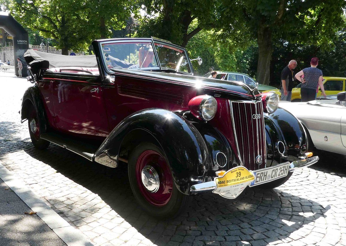 =Wanderer W 23 Cabriolet, 62 PS, Bj. 1938, gesehen anl. der ADAC Deutschland Klassik 2017 in Fulda, Juli 2017