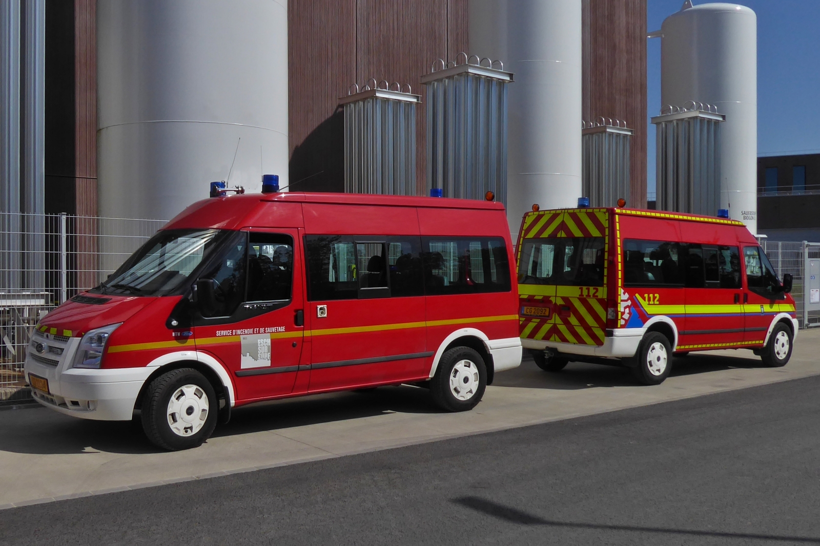 Ford Transit, der Feuerwehr Esch Sauer, wurde am Tag der offenen Tr der Sebbes in Eschdorf im Bild festgehalten. 08.07.2023