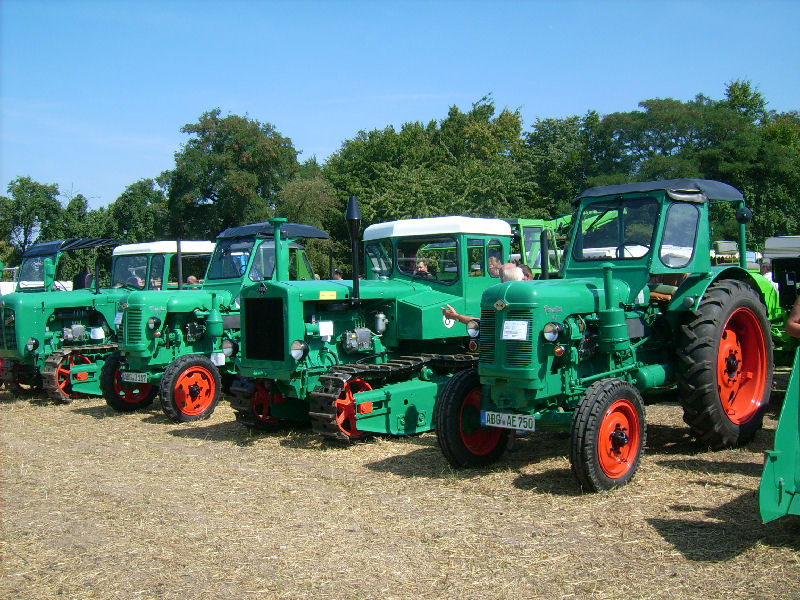 Diese Traktoren und Raupen gehren zu einen Sammler aus Altenburg und waren beim Schleppertreffen in Bocka mit ausgestellt
