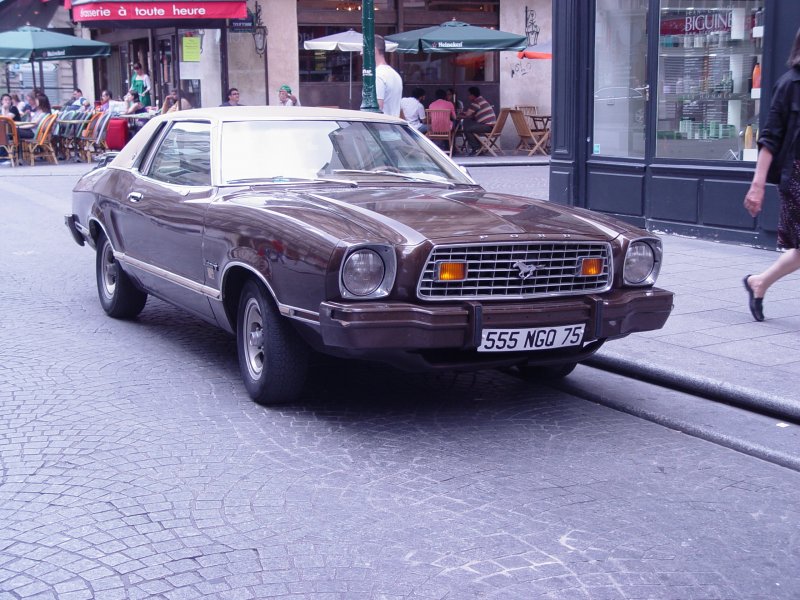 Diesen Ford Mustang habe ich am 14.07.2009, dem franzsischen Nationalfeiertag, in Paris in der Rue Saint Denis geparkt gesehen.