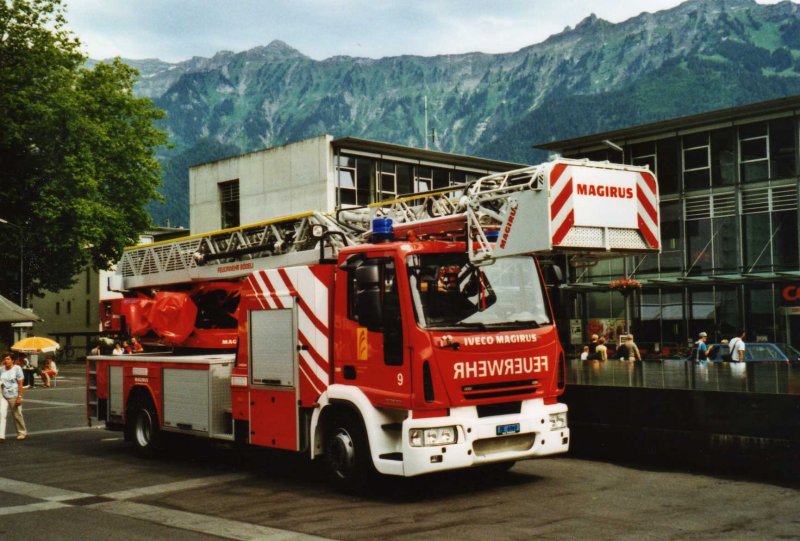 Feuerwehr Nr. 9/BE 6969 Iveco-Magirus am 14. Juni 2009 Interlaken, Ostbahnhof
