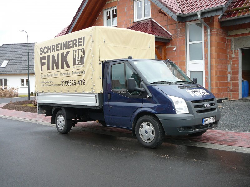 Ford Transit der Schreinerei Fink am 27.02.09 in 36100 Petersberg - Marbach
