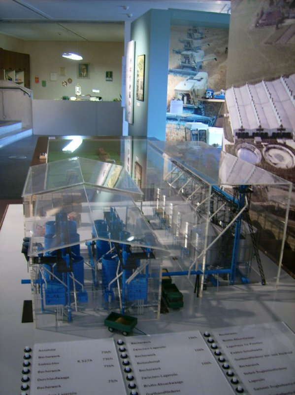 Modell einer Getreide Annahme- und Reinigungsanlage im Landwirdsachftsmuseum Blankenhain 