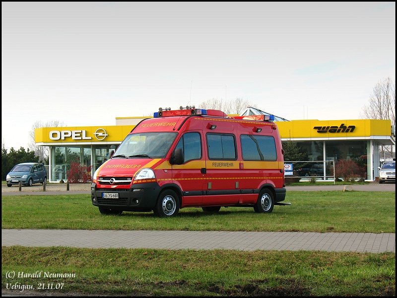Opel Feuerwehr-Mannschaftswagen in Uebigau, 21.11.07