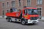 Wechselladerfahrzeug Mercedes-Benz Actros MP3 2641L 6x4 Aufbau Leebur Multilift & Vanassche Feuerwehr Hasselt, am 21.07.2012 in Brussel